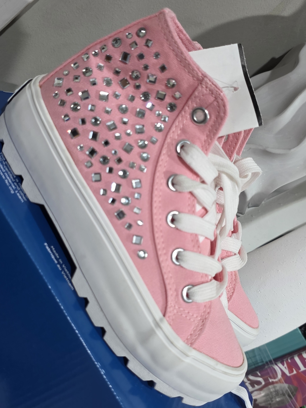 Mudd Pink Kids' High-Top Sneakers with Rhinestones